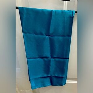 Blue women scarf, solid looks satan material (100% polyester). Simple super nice